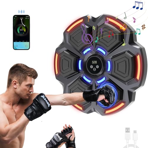 snawowo Music Boxing Machine für Erwachsene - LED Licht Elektronische Boxmaschine mit Musik Boxen mit Boxhandschuhen - Bluetooth Musikboxing Maschine mit 9 Geschwindigkeitsmodi und Zählmodus snawowo Music Boxing Machine für Erwachsene - LED Licht Elektronische Boxmaschine mit Musik Boxen mit Boxhandschuhen - Bluetooth Musikboxing Maschine mit 9 Geschwindigkeitsmodi und Zählmodus von snawowo