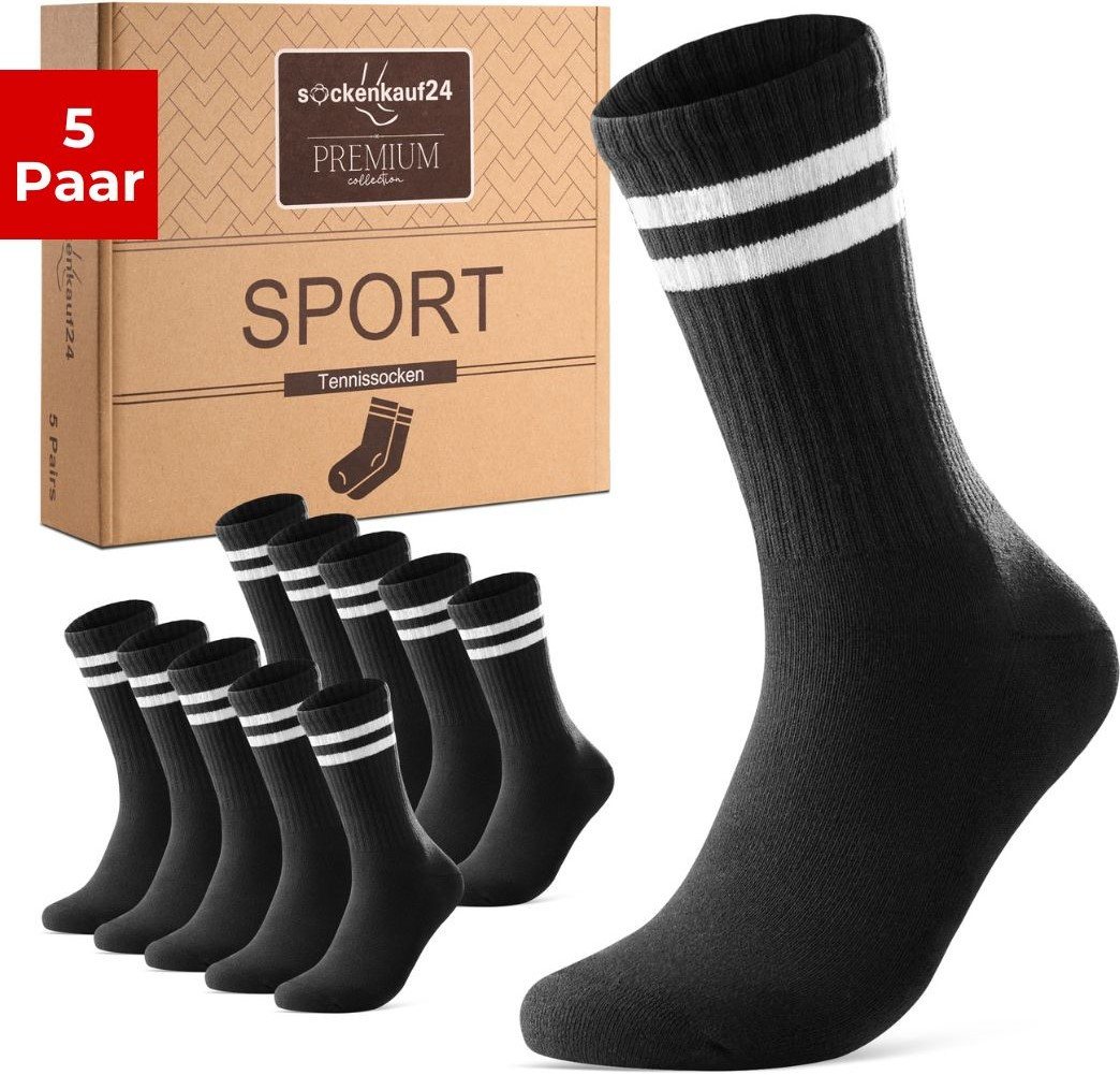sockenkauf24 Tennissocken Sportsocken Damen & Herren Atmungsaktive Premium Crew Socken (5 Paar) verstärkte Ferse & Fußspitze, gepolsterte Sohle, Baumwolle sockenkauf24 Tennissocken Sportsocken Damen & Herren Atmungsaktive Premium Crew Socken (5 Paar) verstärkte Ferse & Fußspitze, gepolsterte Sohle, Baumwolle von sockenkauf24
