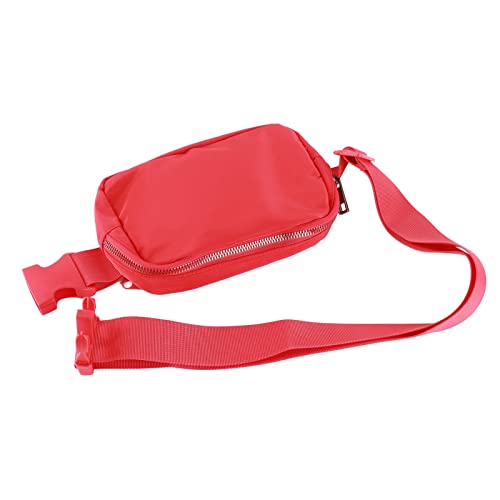 Fanny Pack Mini-Gürteltasche, Gürteltasche für Damen, modische kleine Gürteltasche mit verstellbarem Riemen, überall einsetzbare Gürteltasche für Reisen und Wandern (Deep Red) von sojupcal