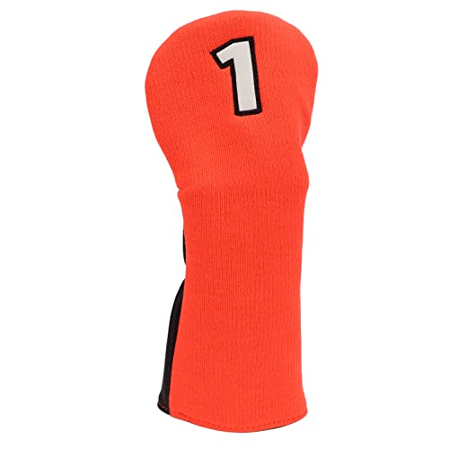 Golfschläger-Abdeckung, gemischter Stoffschutz, gestricktes Polyester, wasserdichtes PU mit 1 Nummer für Trainingswettbewerb für Hölzer und Fahrer, Fairway (orange/Black) von sojupcal