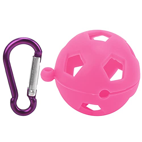 sojupcal Golfball-Schutzhülle, Silikon-Ärmelhalter mit Schlüsselanhänger, Golf-Trainingszubehör, kleine Golf-Hüfttasche, Golfball-Spender, Silikon-Ärmelhalter (Rose Red) von sojupcal