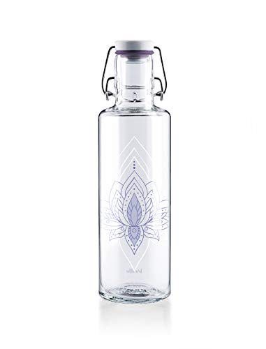 soulbottles 0,6l • Just Breathe • Trinkflasche aus Glas • plastikfrei, nachhaltig, vegan von soulbottles