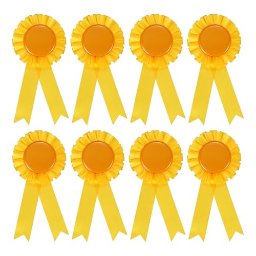 sourcing map Blank Award Ribbon 1st Place Ribbon Winner Prize Medal Ribbon Recognition Participation Ribbons for Party Competition Contest Sports Event Yellow Pack of 8 von sourcing map