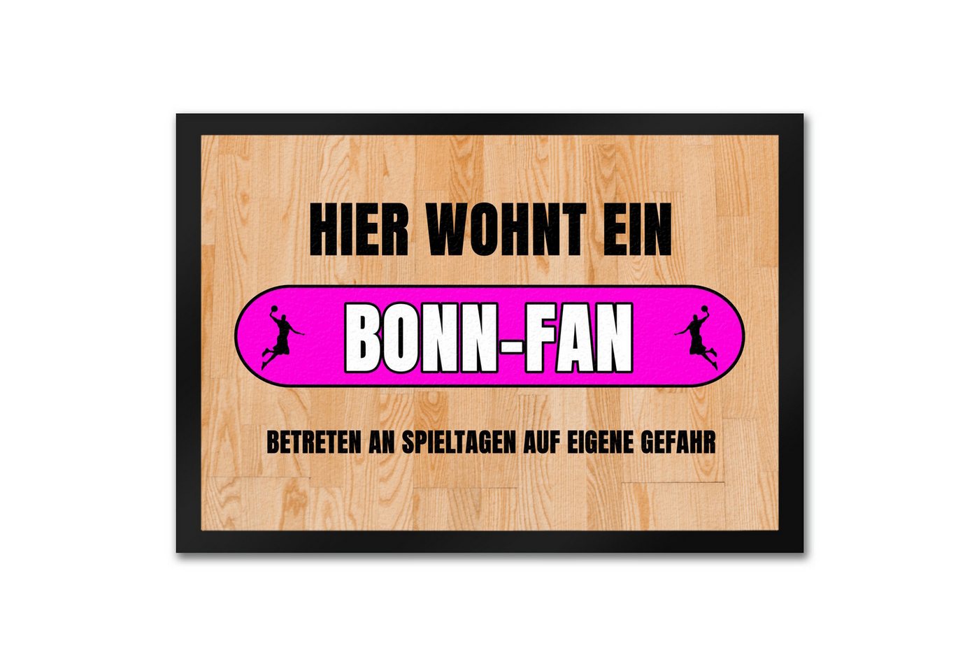 speecheese Fußmatte Hier wohnt ein Bonn-Fan Fußmatte in 35x50 cm mit Turnhallenboden Motiv von speecheese