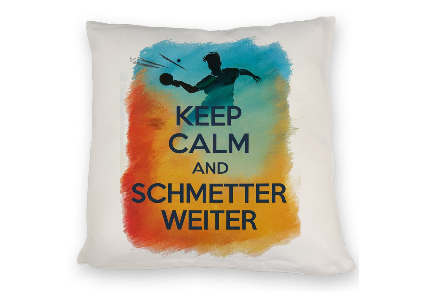 speecheese Dekokissen Tischtennisspieler in Aktion Kissen Keep Calm und Schmetter weiter speecheese Dekokissen Tischtennisspieler in Aktion Kissen Keep Calm und Schmetter weiter von speecheese