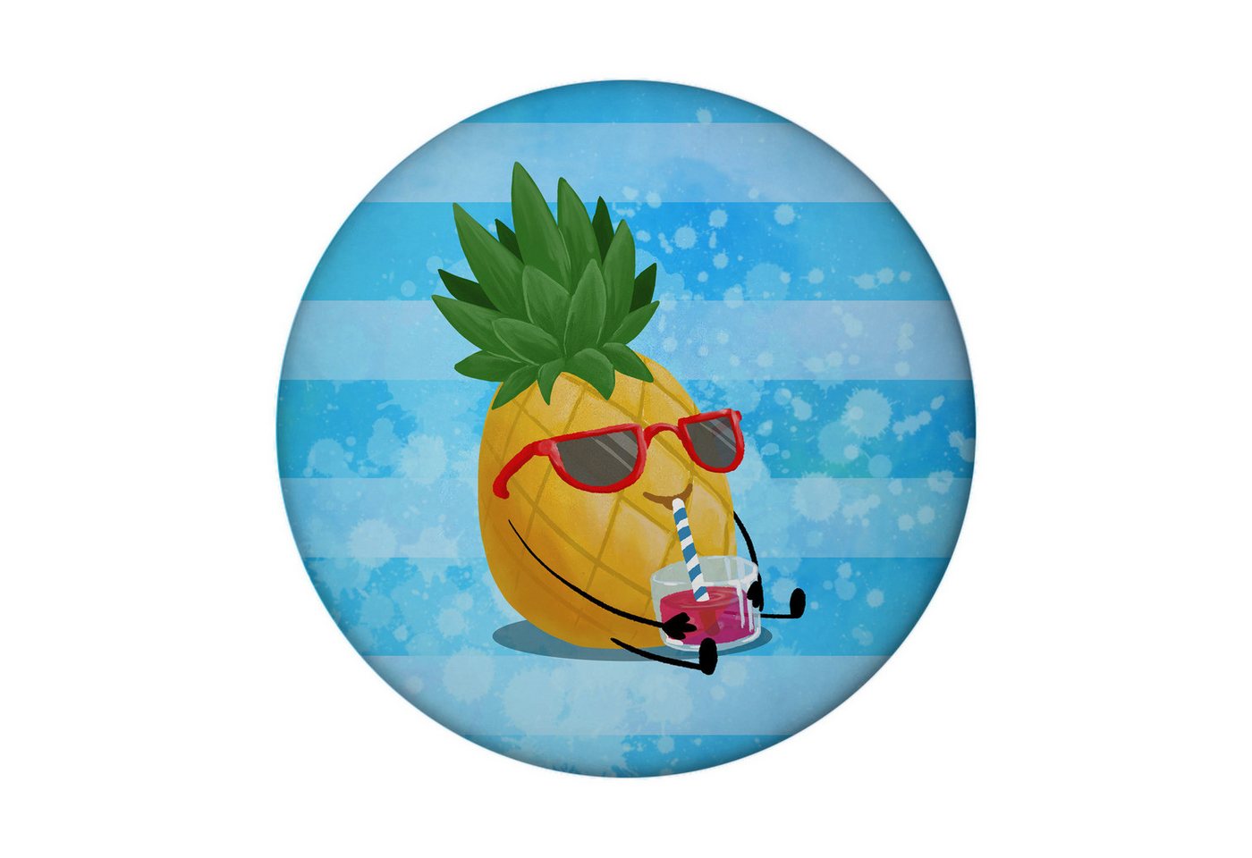 speecheese Magnet Ananas mit Sonnenbrille Sommer Magnet rund mit Flaschenöffner von speecheese