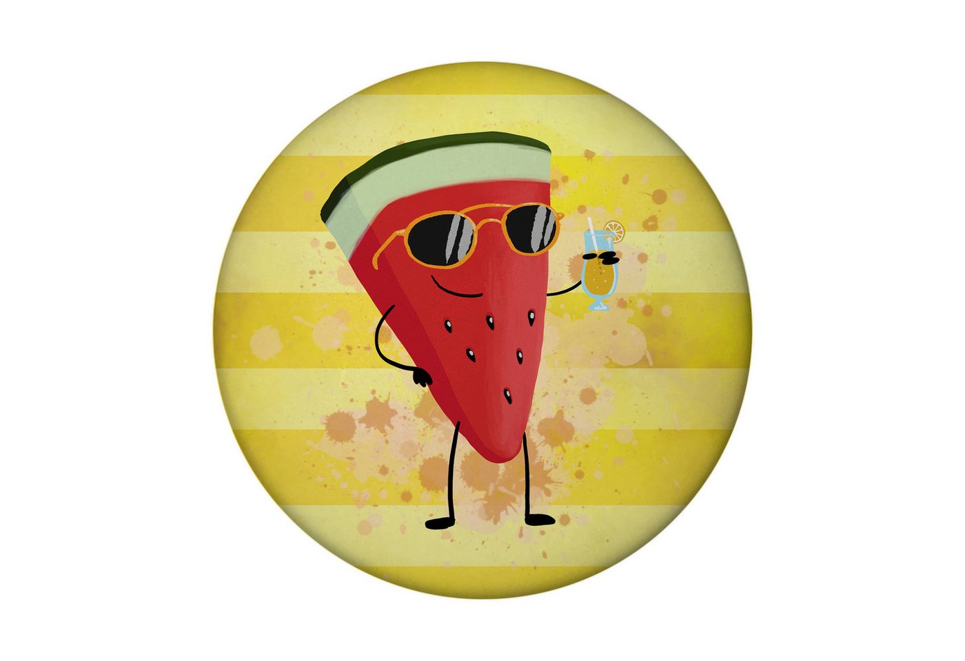 speecheese Magnet Wassermelone mit Sonnenbrille Sommer Magnet rund mit Flaschenöffner von speecheese