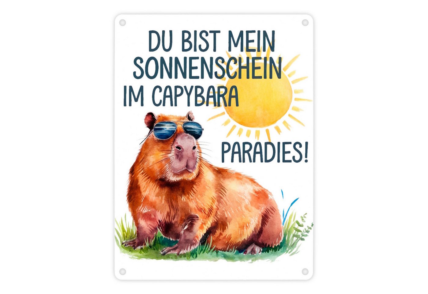 speecheese Metallschild Capybara mit Sonnenbrille Metallschild in 15x20 cm Mein Sonnenschein speecheese Metallschild Capybara mit Sonnenbrille Metallschild in 15x20 cm Mein Sonnenschein von speecheese