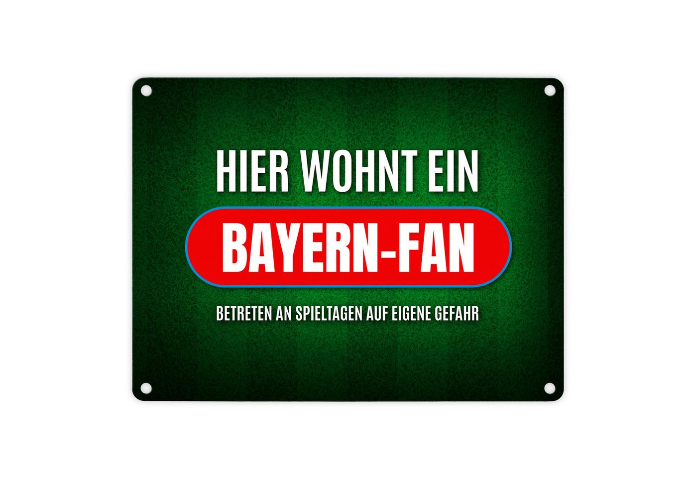 speecheese Metallschild Hier wohnt ein Bayern Fan Metallschild mit Rasen Motiv Fußball Tor speecheese Metallschild Hier wohnt ein Bayern Fan Metallschild mit Rasen Motiv Fußball Tor von speecheese