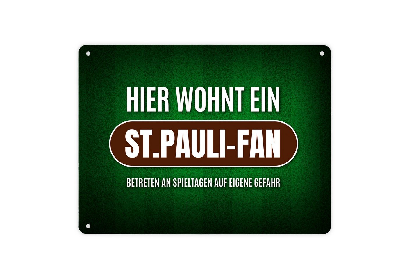 speecheese Metallschild Hier wohnt ein St.Pauli Fan Metallschild mit Rasen Motiv Fußball Tor speecheese Metallschild Hier wohnt ein St.Pauli Fan Metallschild mit Rasen Motiv Fußball Tor von speecheese