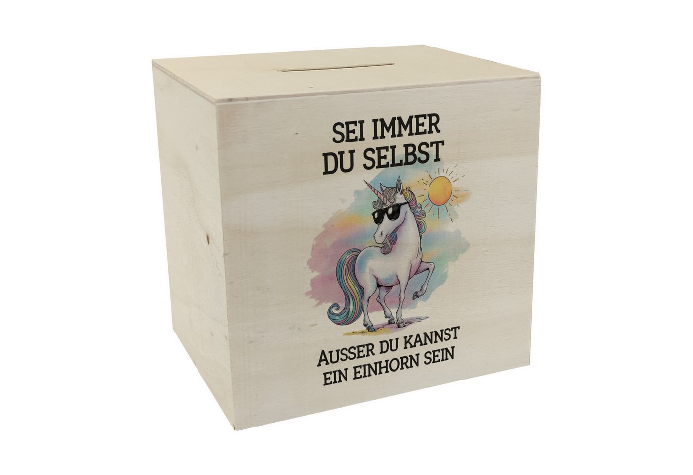 speecheese Spardose Einhorn mit Sonnenbrille Spardose aus Holz Sei ein Einhorn speecheese Spardose Einhorn mit Sonnenbrille Spardose aus Holz Sei ein Einhorn von speecheese