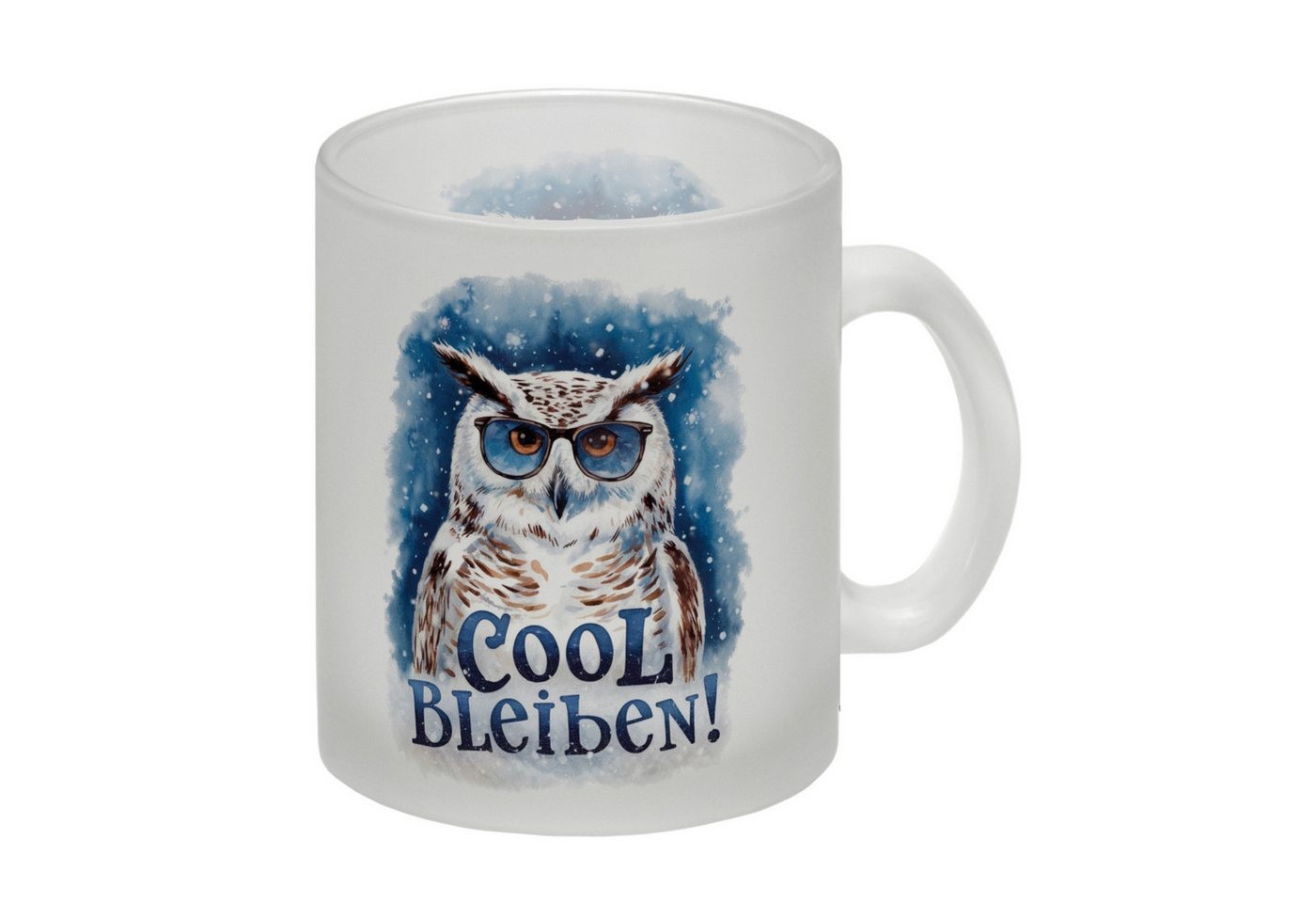 speecheese Tasse Cool bleiben Glas Tasse Schneeeule mit Sonnenbrille speecheese Tasse Cool bleiben Glas Tasse Schneeeule mit Sonnenbrille von speecheese