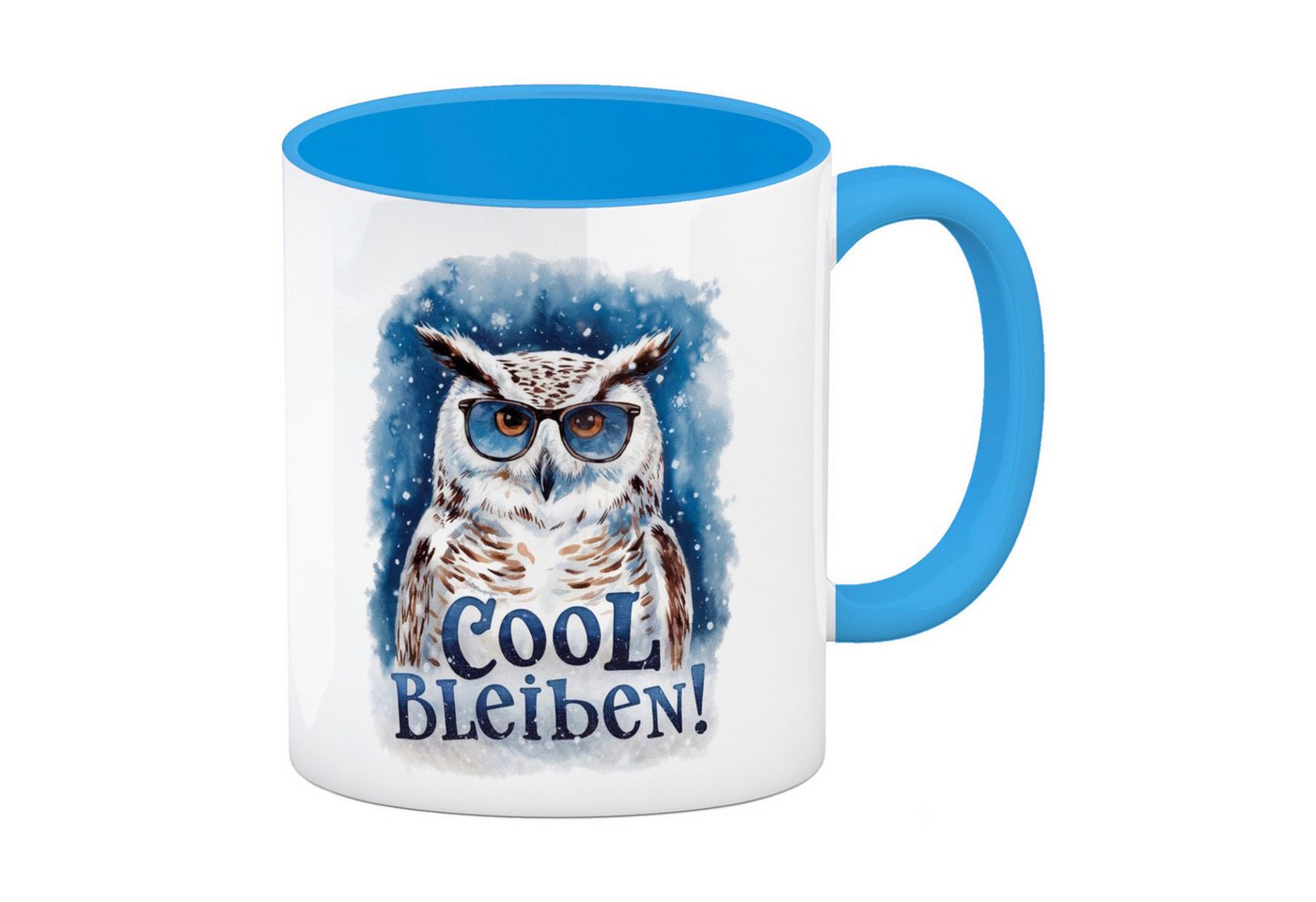speecheese Tasse Cool bleiben Kaffeebecher in hellblau Schneeeule mit Sonnenbrille speecheese Tasse Cool bleiben Kaffeebecher in hellblau Schneeeule mit Sonnenbrille von speecheese
