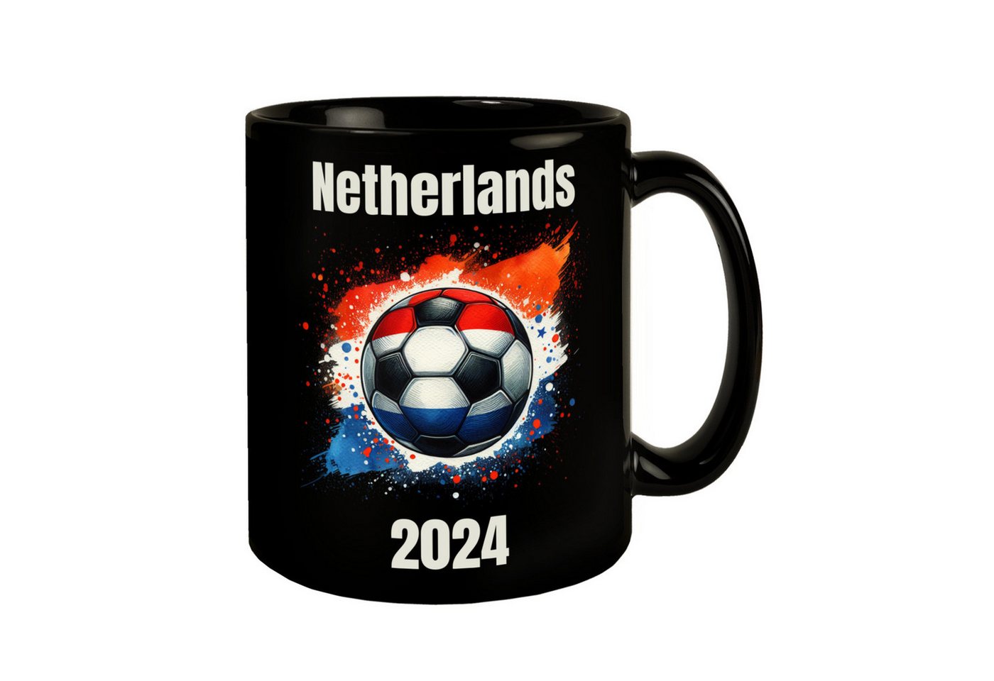 speecheese Tasse Fußball Niederlande Flagge Tasse in Schwarz speecheese Tasse Fußball Niederlande Flagge Tasse in Schwarz von speecheese