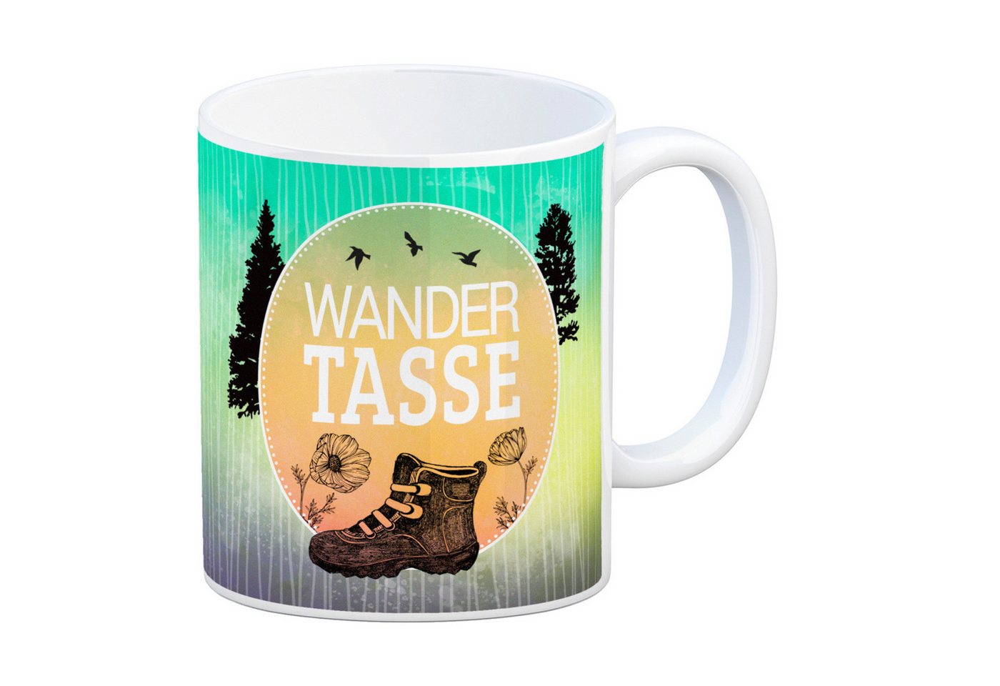 speecheese Tasse Kaffeebecher mit Natur und Wanderschuh Motiv Spruch: Wander Tasse von speecheese