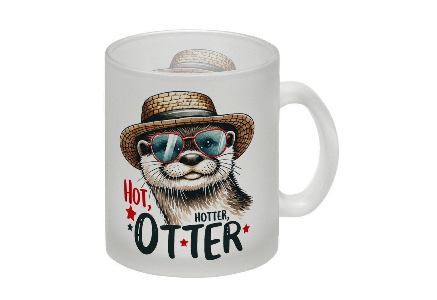 speecheese Tasse Otter mit Sonnenbrille und Strohhut Glas Tasse Spruch Hot Hotter speecheese Tasse Otter mit Sonnenbrille und Strohhut Glas Tasse Spruch Hot Hotter von speecheese