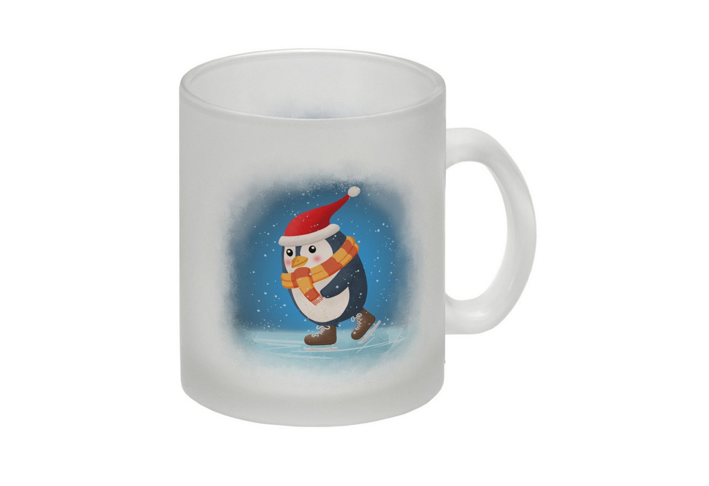 speecheese Tasse Pinguin mit Weihnachtsmütze und Schlittschuhen Glas Tasse von speecheese