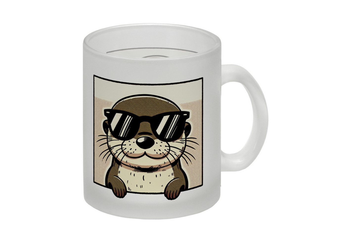 speecheese Tasse Retro Otter mit Sonnenbrille Glas Tasse speecheese Tasse Retro Otter mit Sonnenbrille Glas Tasse von speecheese