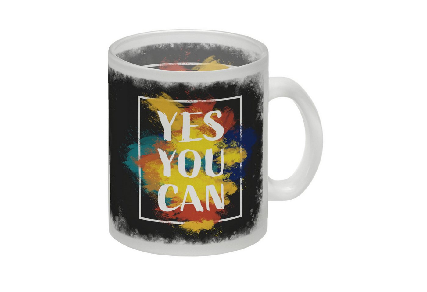 speecheese Tasse Yes you can Glas Tasse mit buntem Motiv speecheese Tasse Yes you can Glas Tasse mit buntem Motiv von speecheese