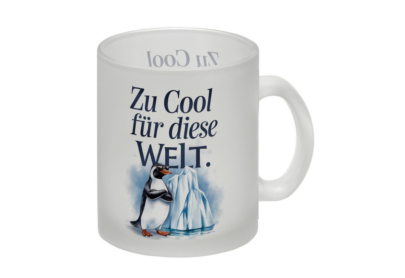 speecheese Tasse Zu cool für die Welt Pinguin mit Sonnenbrille Glas Tasse speecheese Tasse Zu cool für die Welt Pinguin mit Sonnenbrille Glas Tasse von speecheese