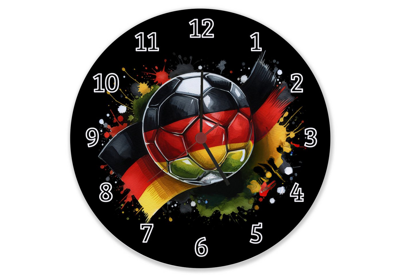 speecheese Wanduhr Fußball Deutschland Flagge Wanduhr aus Glas speecheese Wanduhr Fußball Deutschland Flagge Wanduhr aus Glas von speecheese