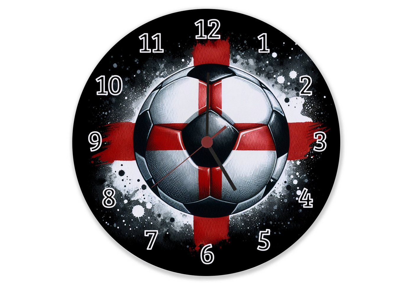 speecheese Wanduhr Fußball Englische Flagge Wanduhr aus Glas speecheese Wanduhr Fußball Englische Flagge Wanduhr aus Glas von speecheese