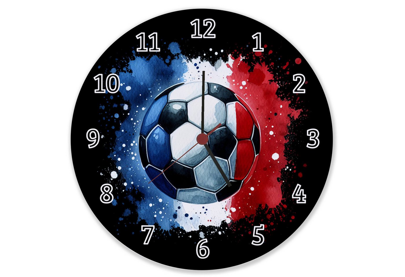 speecheese Wanduhr Fußball Frankreich Flagge Wanduhr aus Glas speecheese Wanduhr Fußball Frankreich Flagge Wanduhr aus Glas von speecheese