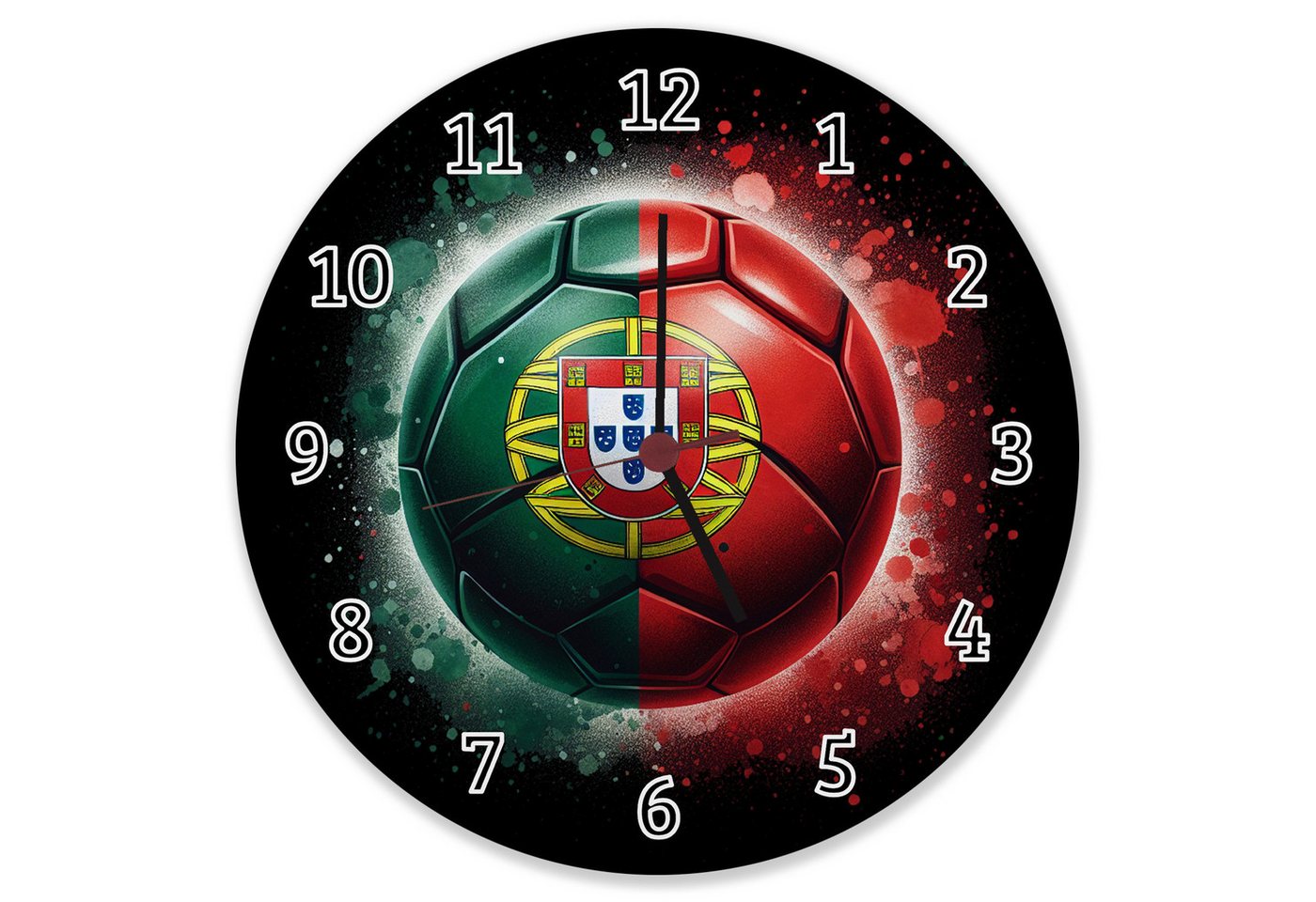speecheese Wanduhr Fußball Portugal Flagge Wanduhr aus Alu speecheese Wanduhr Fußball Portugal Flagge Wanduhr aus Alu von speecheese