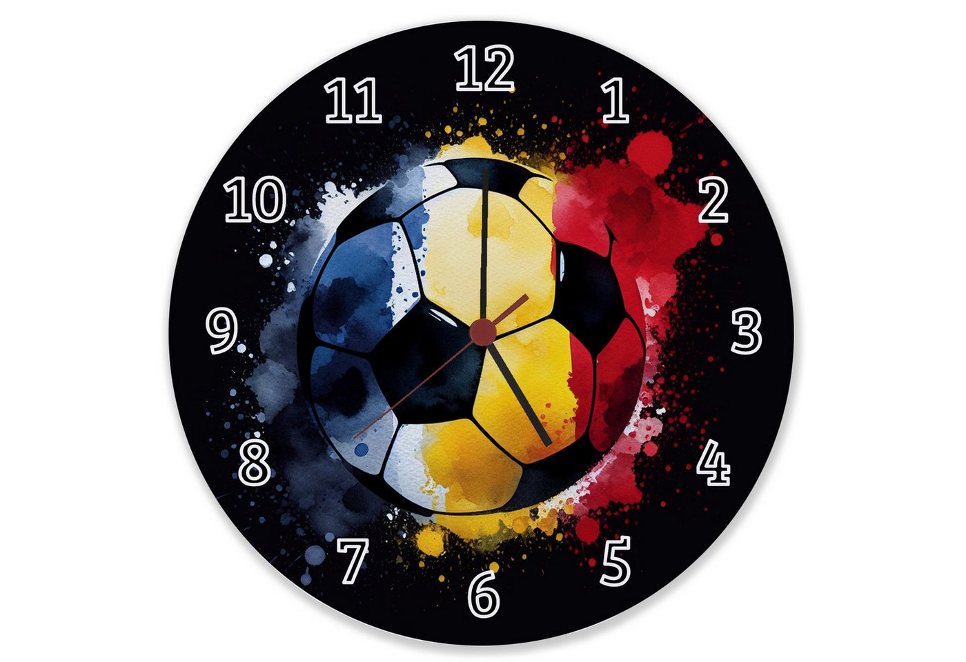 speecheese Wanduhr Fußball Rumänien Flagge Wanduhr aus Glas speecheese Wanduhr Fußball Rumänien Flagge Wanduhr aus Glas von speecheese