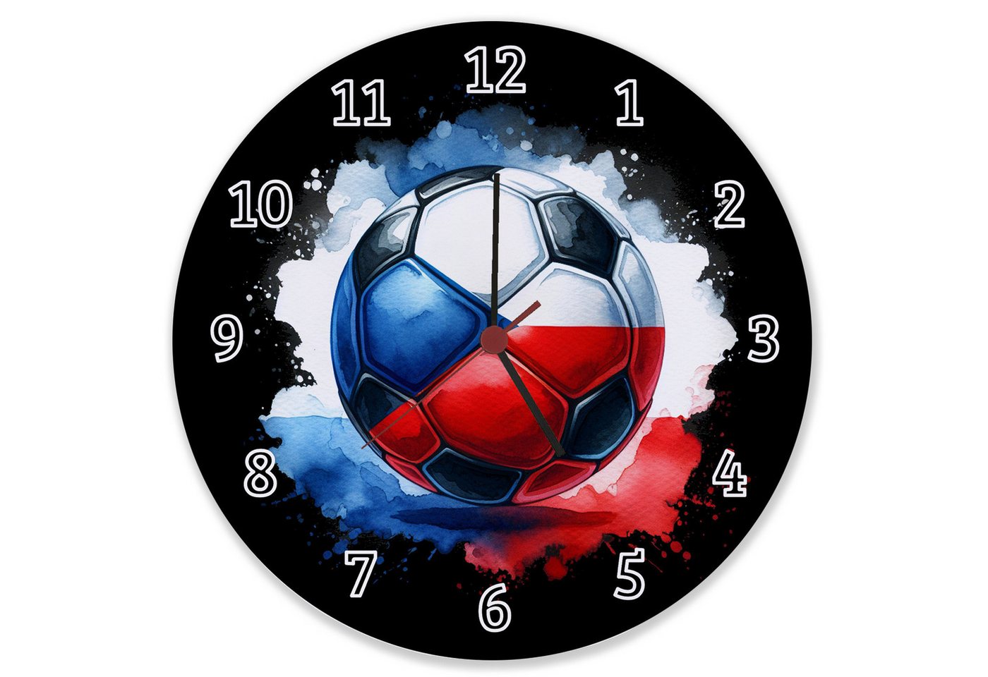 speecheese Wanduhr Fußball Tschechien Flagge Wanduhr aus Glas speecheese Wanduhr Fußball Tschechien Flagge Wanduhr aus Glas von speecheese