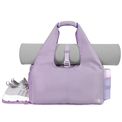 Sporttasche Damen Yogatasche Groß Tragetasche mit Schuhfach & Nassfach Reisetasche Herren Fitnessstudio Sport Gym Tasche für Yogamatten & Yoga-Zubehör, Lila Sporttasche Damen Yogatasche Groß Tragetasche mit Schuhfach & Nassfach Reisetasche Herren Fitnessstudio Sport Gym Tasche für Yogamatten & Yoga-Zubehör, Lila von sportsnew
