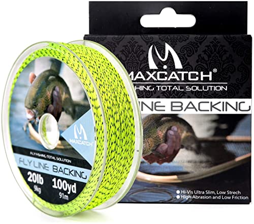 MAXIMUMCATCH Fliegenfischen Backing Fliegenfischen geflochtene Nylon Schnüre 20/30lb,100/300yards (20lb 300yds(9kg, 274,32m), Gelb/Schwarz) von sprinton