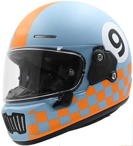 Integralhelm Motorradhelm Mit Sonnenblende, DOT/ECE-Zertifizierung Scooter Mofa-Helm, Modular Helm Mit Abnehmbares Innenfutter, Full Face Helm Für Erwachsene Herren Und Damen 10,L=59-60CM von stdpcxz