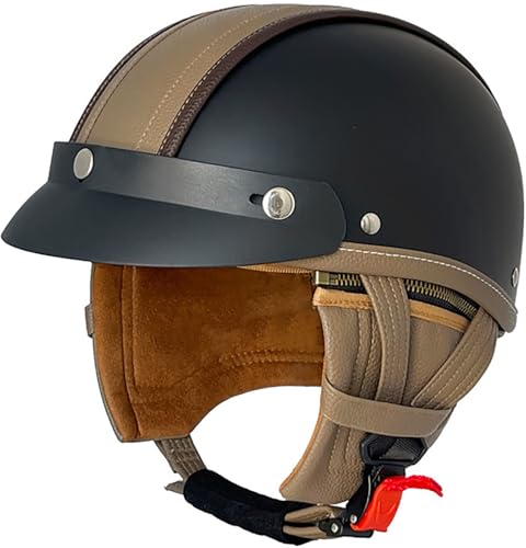 Motorrad Halbschale Jet-Helm, Motorradhelm Mit ECE/DOT Zertifizierung, Jethelme Für Erwachsen Männer Frauen, Open-Face Kollisionshelm Mit Sonnenblende, Für Biker Scooter Cruiser 4,XL=61-62CM von stdpcxz