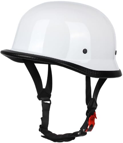 Motorrad Halbschalenhelm Mit DOT/ECE Zertifiziert Jethelm Retro Motorrad-Helm Brain-Cap Halbschale Helm Vintage Roller Helm Moped Scooter-Helm Für Männer Und Frauen 1,XL=61-62CM von stdpcxz