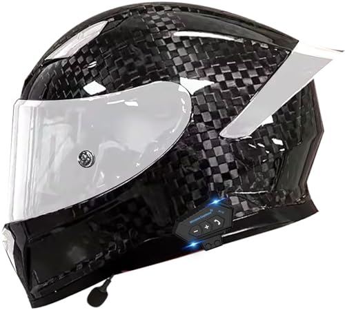 Motorrad Integralhelm Bluetooth Modularer Helm, Eingebauter Lautsprecher Headset Mikrofon Integrierter Helm Mit Sonnenblende, DOT/ECE Geprüft Motorradhelm Für Herren Damen 9,L=59-60CM von stdpcxz