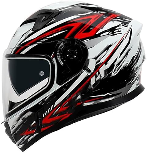 Motorrad Integralhelm Mit Doppelvisier, Modular Vollhelm Integrierter Motorrad-Vollhelm, DOT/ECE-Zugelassener Sicherheits-Anti-Kollisions-Helm Für Männer Und Frauen Erwachsene 8,L=59-60CM von stdpcxz