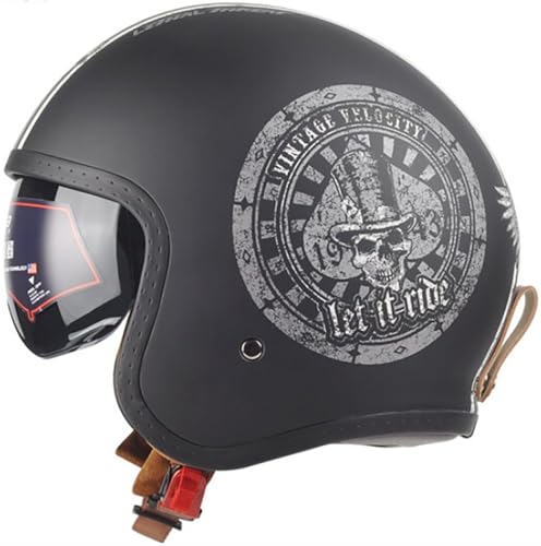 Motorrad Jethelm Mit Sonnenblende, Hochwertiger Motorradhelm, DOT/ECE-Zertifiziert Halbschalenhelm, Open Face Helm Für Herren Und Damen - Ideal Für Moped, Mofa, Scooter Und Roller 4,XXL=63-64CM von stdpcxz