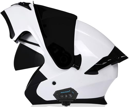 Motorrad Klapphelm Mit Bluetooth, Motorrad Helm Modularhelm Mit Doppelvisier, DOT/ECE-Zertifizierung Integralhelm, Bluetooth Full Face Helm Für Erwachsene Herren Und Damen 8,L=59-60CM von stdpcxz