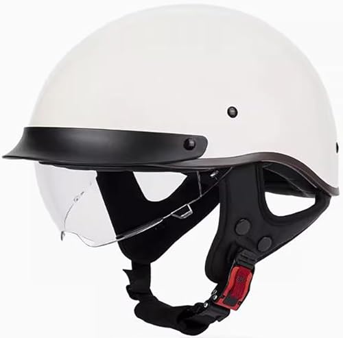 Retro Offenem Helm Motorrad Halbhelme Motorradhelm Für Herren Und Damen DOT/ECE-Zertifizierung Jethelm Mit Visier Braincap Halbschalenhelm Für Bike Cruiser Chopper Moped Scooter 4,XL von stdpcxz