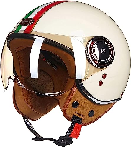 Sommer Vintage Motorrad Open Face Helm Mopedhelm Roller Helm Damen Herren Retro Motorradhelm Halbhelm Mit Sonnenblende Jet-Helm Für Cruiser Motobike DOT Approved 1,XL Sommer Vintage Motorrad Open Face Helm Mopedhelm Roller Helm Damen Herren Retro Motorradhelm Halbhelm Mit Sonnenblende Jet-Helm Für Cruiser Motobike DOT Approved 1,XL von stdpcxz