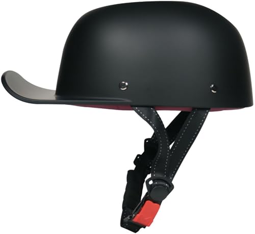 Vintage Halbschalenhelm Mit DOT/ECE-Zulassung Motorradhelm Baseball Cap Cruiser Chopper Scooter Helm Retro Motorrad Halbhelm Mofa Helm Für Männer Und Frauen Erwachsene 1,M=57-58CM von stdpcxz