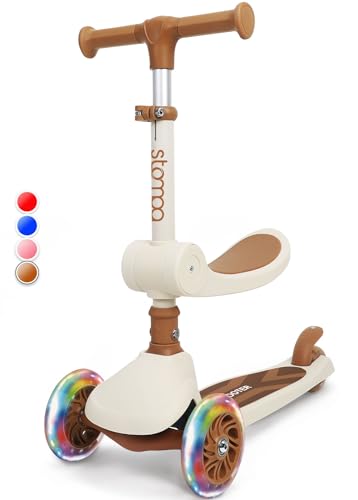 Stompa Roller Kinder 3 Jahre Scooter 2 in 1 Kinderroller ab 2 Jahre bis zu 50kg mit Klappbar Sitz &LED Räder, Höhenverstellbarer, Faltbar Tretroller Dreirad Roller für Kleinkinder Jungen Mädchen Weiß Stompa Roller Kinder 3 Jahre Scooter 2 in 1 Kinderroller ab 2 Jahre bis zu 50kg mit Klappbar Sitz &LED Räder, Höhenverstellbarer, Faltbar Tretroller Dreirad Roller für Kleinkinder Jungen Mädchen Weiß von stompa