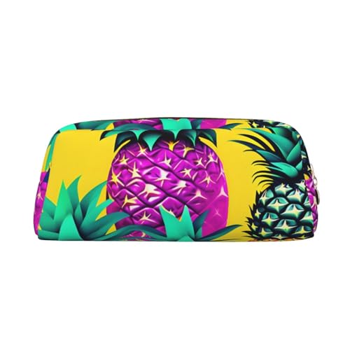 sttung Stilvolle Make-up-Aufbewahrungstasche mit buntem Ananas-Druck, multifunktional, tragbar, Reise-Aufbewahrungstasche, gold, Einheitsgröße von sttung