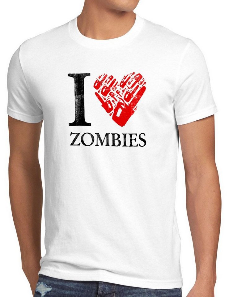 style3 Print-Shirt Herren T-Shirt Love Zombie walking kettensäge dead the halloween horror film axt von style3
