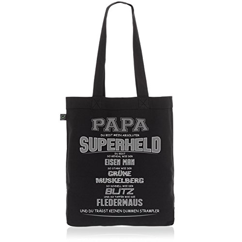 style3 Papa Superheld Biobaumwolle Beutel Jutebeutel Tasche Tote Bag Vatertag, Farbe:Schwarz style3 Papa Superheld Biobaumwolle Beutel Jutebeutel Tasche Tote Bag Vatertag, Farbe:Schwarz von style3
