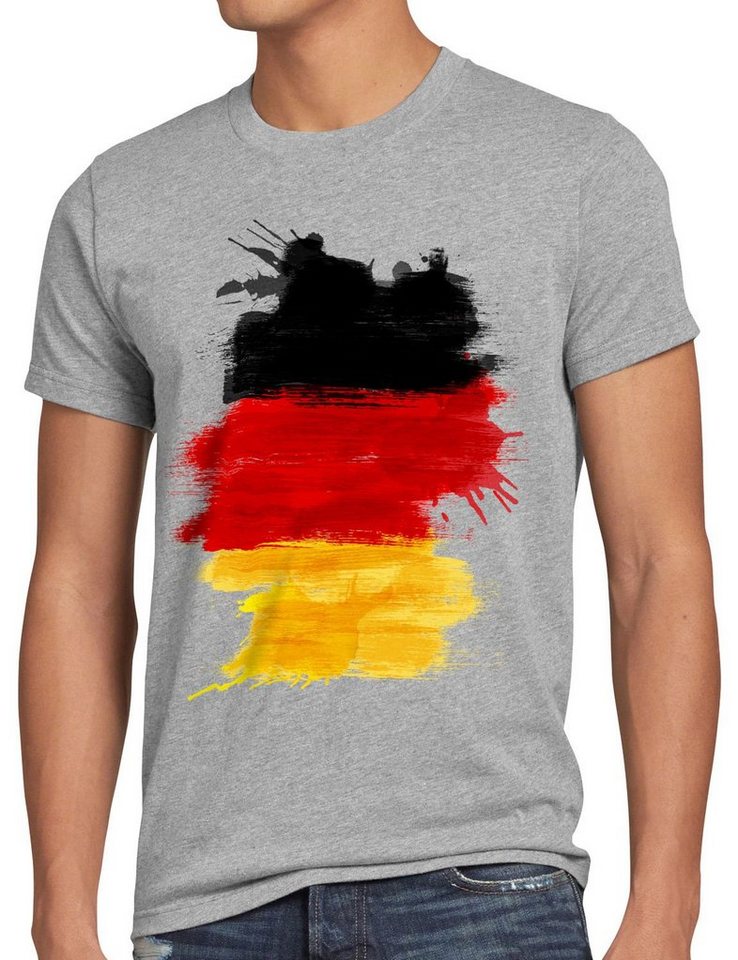 style3 Print-Shirt Herren T-Shirt Flagge Deutschland Fußball Sport Germany WM EM Fahne von style3