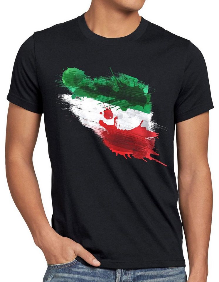 style3 Print-Shirt Herren T-Shirt Flagge Iran Fußball Sport Teheran WM EM Fahne von style3