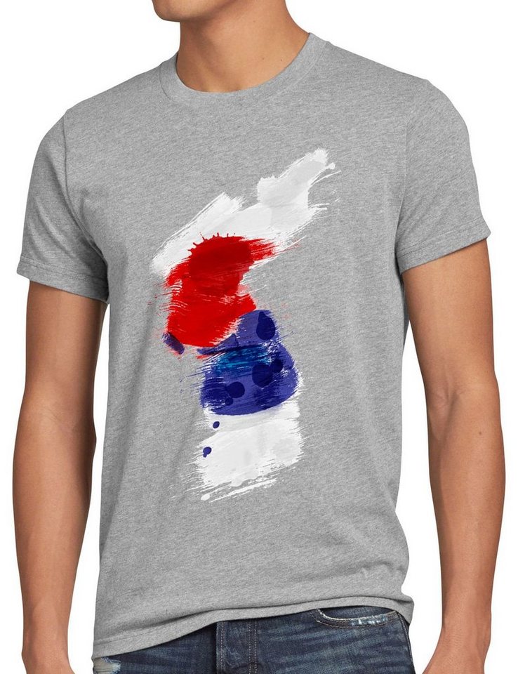 style3 Print-Shirt Herren T-Shirt Flagge Korea Fußball Sport Hangug WM EM Fahne von style3