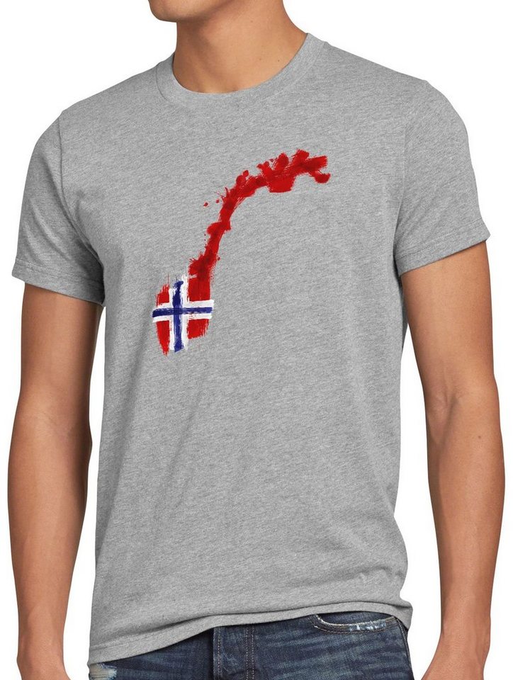 style3 Print-Shirt Herren T-Shirt Flagge Norwegen Fußball Sport Norway WM EM Fahne von style3